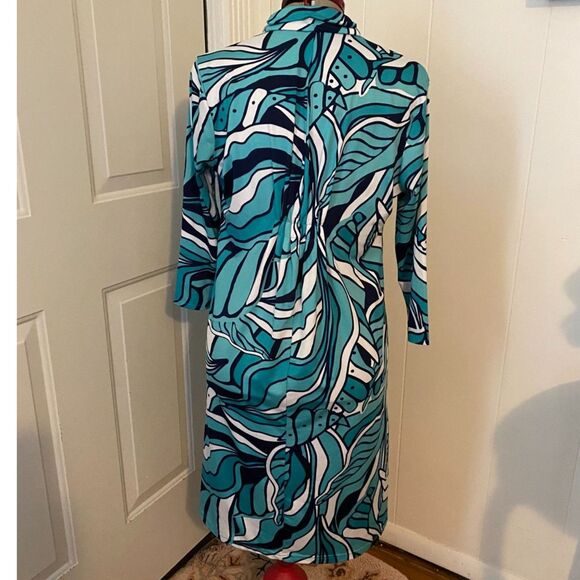 escapada living Boho Long Sleeve V-Neck Pleats Dress Size M - Picture 3 of 9